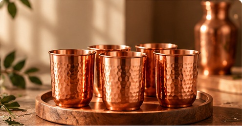 Copper Drinking Glass Set (4 Pcs) - Image 2
