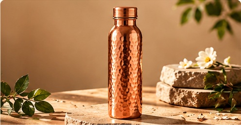 Premium Hammered Copper Water Bottle - Image 2
